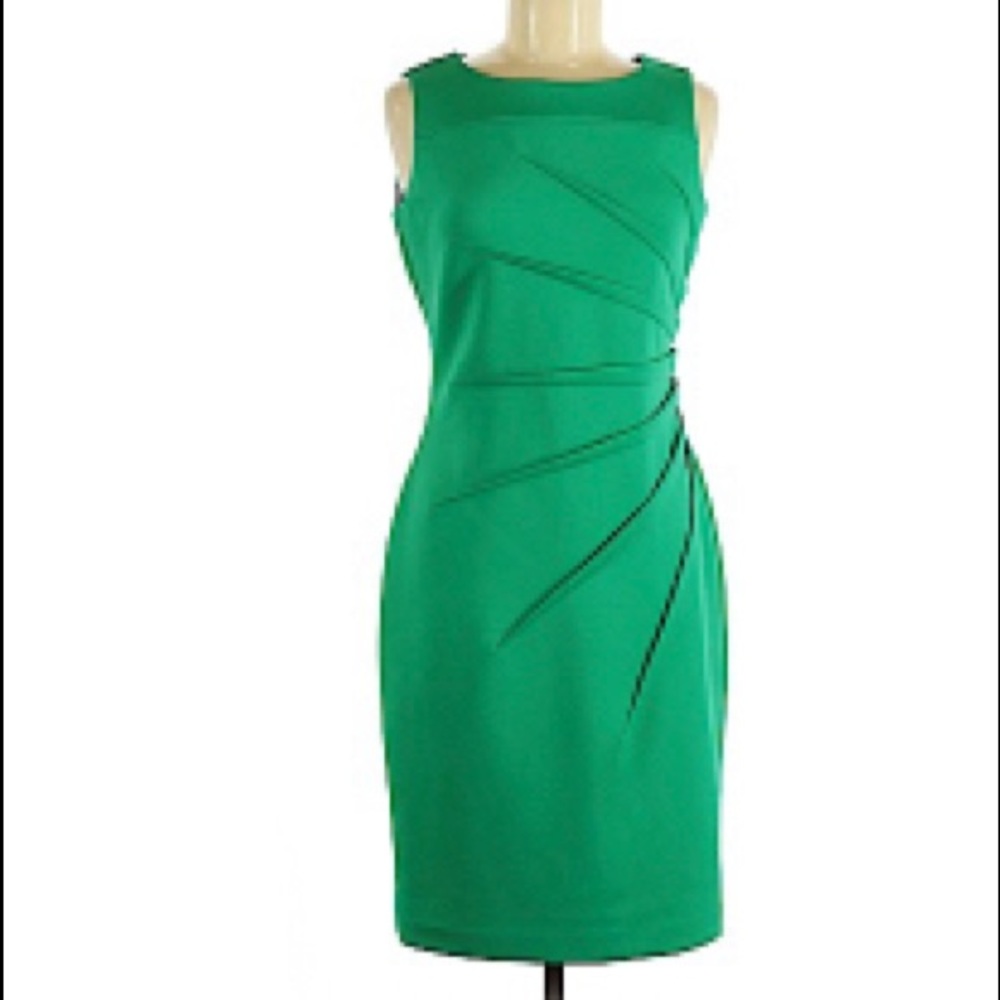 Calvin Klein size 6 green knee length fitted dress